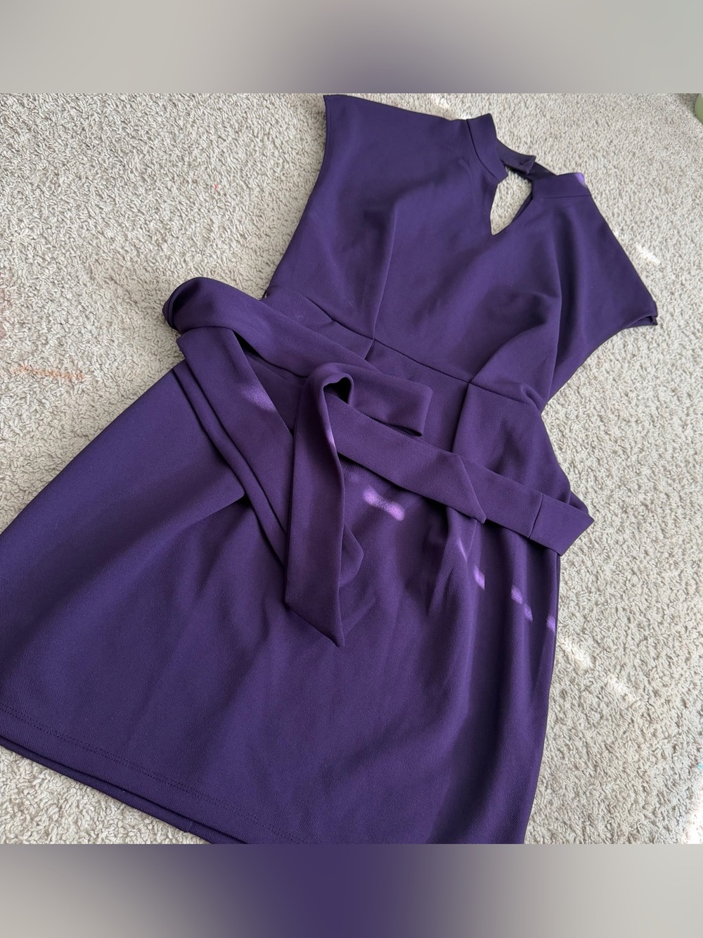B.Darlin Purple Fit & Flare Belted Dress Size 9/10